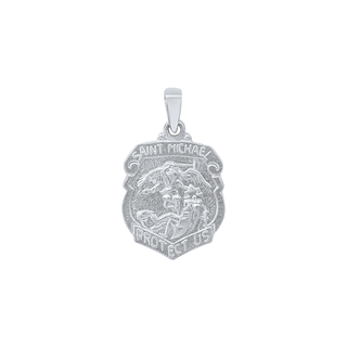 Sterling Silver Saint Michael Shield Medallion (5/8 inch - 1 inch)