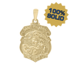 14K Gold Saint Michael Shield Medallion (5/8 inch - 1 inch)