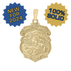 14K Gold Saint Michael Shield Medallion (5/8 inch - 1 inch)