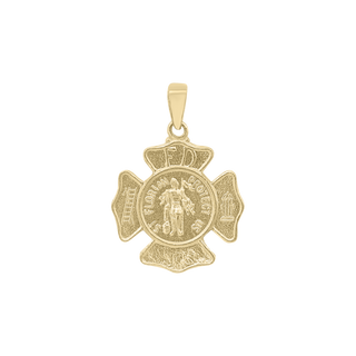 14K Gold Saint Florian Shield Medallion (5/8 inch - 1 inch)