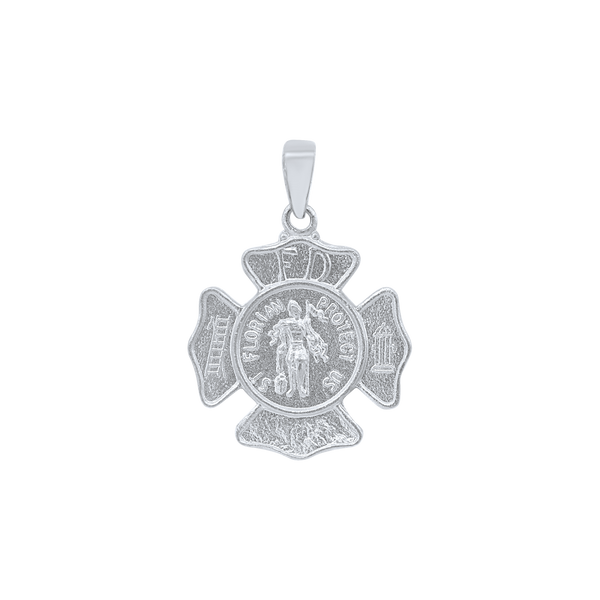 Sterling Silver Saint Florian Shield Medallion (5/8 inch - 1 inch)