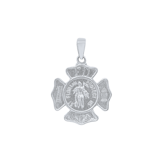 Sterling Silver Saint Florian Shield Medallion (5/8 inch - 1 inch)