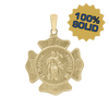 14K Gold Saint Florian Shield Medallion (5/8 inch - 1 inch)