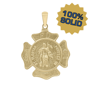 14K Gold Saint Florian Shield Medallion (5/8 inch - 1 inch)