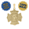 14K Gold Saint Florian Shield Medallion (5/8 inch - 1 inch)