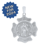 Sterling Silver Saint Florian Shield Medallion (5/8 inch - 1 inch)