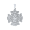 Sterling Silver Saint Florian Shield Medallion (5/8 inch - 1 inch)