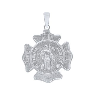 Sterling Silver Saint Florian Shield Medallion (5/8 inch - 1 inch)