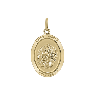 Gold-Filled Oval Saint Joseph Medallion (3/4 inch - 1 inch)