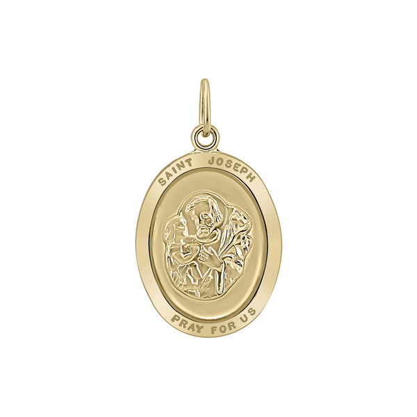 Gold-Filled Oval Saint Joseph Medallion (3/4 inch - 1 inch)