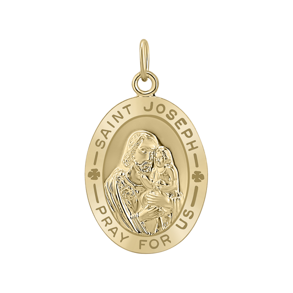 Gold-Filled Oval Saint Joseph Medallion (3/4 inch - 1 inch)