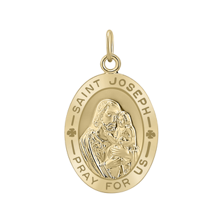 Gold-Filled Oval Saint Joseph Medallion (3/4 inch - 1 inch)