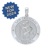 Sterling Silver Round San Cristóbal Medallion (1 inch)