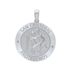 Sterling Silver Round San Cristóbal Medallion (1 inch)