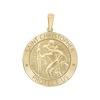 14K Gold Round Saint Christopher Medallion (5/8 inch - 1 inch)