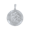 Sterling Silver Round Saint Christopher Medallion (5/8 inch - 1 inch)