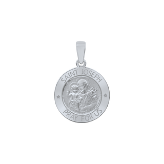 Sterling Silver Round Saint Joseph Medallion (5/8 inch - 1 inch)