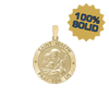 14K Gold Round Saint Joseph Medallion (3/4 inch)