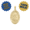 14K Gold Oval Saint Joseph Medallion (3/4 inch - 7/8 inch)