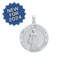 Sterling Silver Round Infante de Praga Medallion (3/4 inch)
