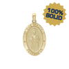 14K Gold Oval Saint Jude Thaddeus Medallion (3/4 inch - 7/8 inch)