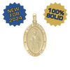 14K Gold Oval Saint Jude Thaddeus Medallion (3/4 inch - 7/8 inch)