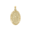 14K Gold Oval Saint Jude Thaddeus Medallion (3/4 inch - 7/8 inch)