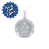 Sterling Silver Round Queen of the Holy Scapular Medallion (3/4 inch)