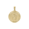 14K Gold Round Reina del el Santo Escápulario Medallion (3/4 inch)