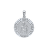 Sterling Silver Round Reina del el Santo Escápulario Medallion (3/4 inch)