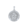 Sterling Silver Round Queen of the Holy Scapular Medallion (3/4 inch)