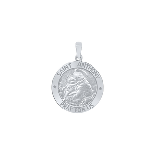 Sterling Silver Round Saint Anthony Medallion (5/8 inch - 1 inch)
