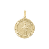 14K Gold Round Saint Jude Thaddeus Medallion (3/4 inch - 1 inch)