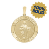 14K Gold Round Saint Jude Thaddeus Medallion (3/4 inch - 1 inch)