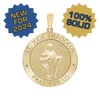 14K Gold Round Saint Jude Thaddeus Medallion (3/4 inch - 1 inch)