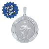 Sterling Silver Round Saint Jude Thaddeus Medallion (3/4 inch - 1 inch)