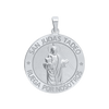 Sterling Silver Round San Judas Tadeo Medallion (3/4 inch - 1 inch)