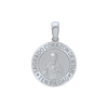 Sterling Silver Round Sagrado Corazon de Jesus Medallion (3/4 inch - 1 inch)