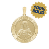 14K Gold Round Sacred Heart of Jesus Medallion (5/8 inch - 1 inch)