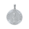 Sterling Silver Round Sagrado Corazon de Jesus Medallion (3/4 inch - 1 inch)