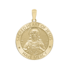 14K Gold Round Sacred Heart of Jesus Medallion (5/8 inch - 1 inch)