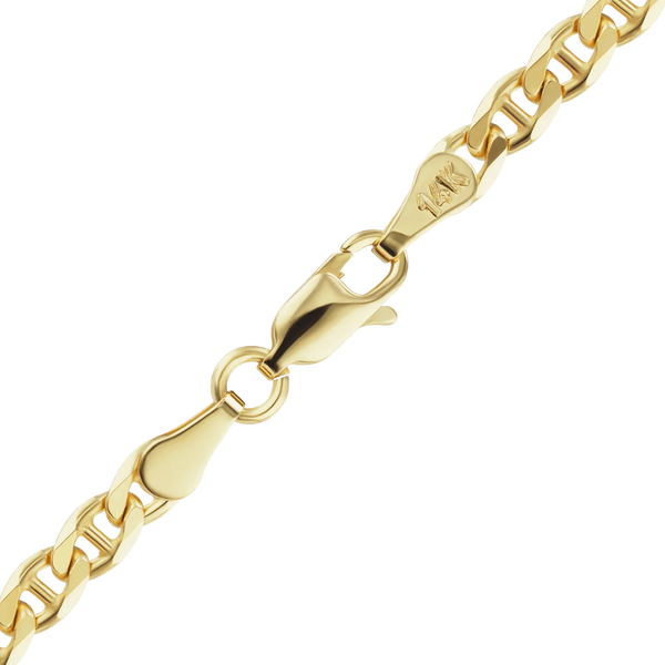 Finished Mariner Curb Necklace in 14K Yellow Gold (1.80 mm - 4.50 mm)