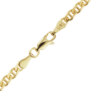 Finished Mariner Curb Anklet in 14K Yellow Gold (1.80 mm - 4.50 mm)