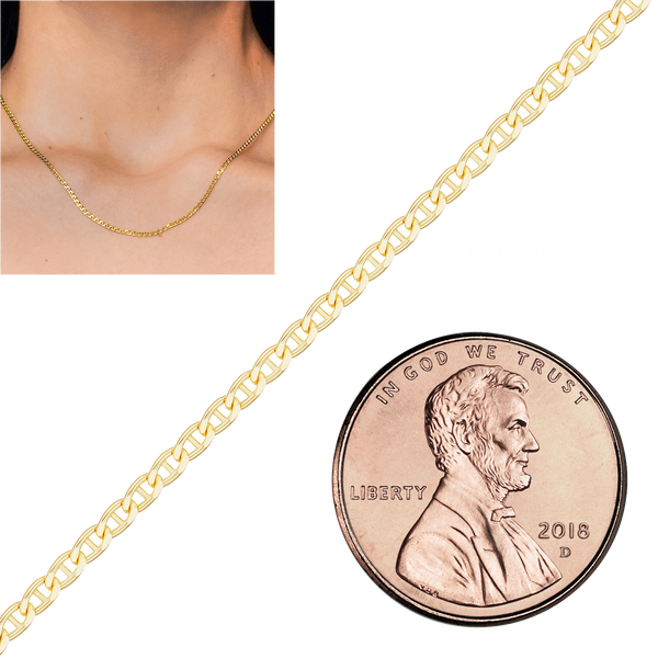 Bulk / Spooled Mariner Chain in 14K & 18K Yellow Gold (1.80 mm - 4.50 mm)
