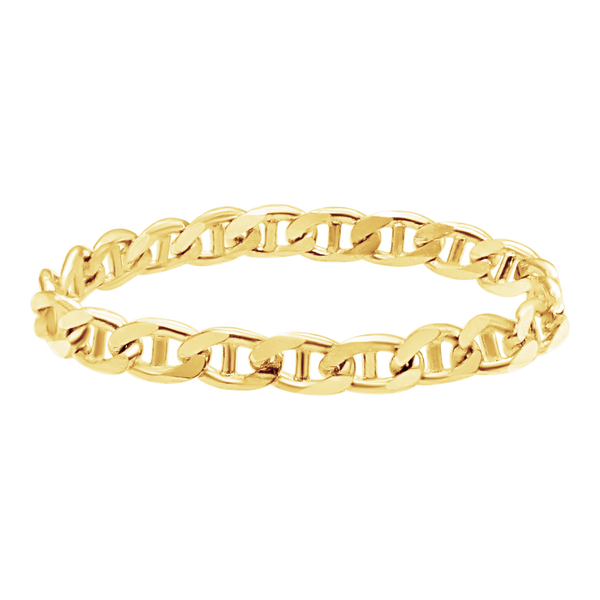 Mariner Chain Ring in 14K Yellow Gold (Sizes 4-12) (2.2 mm - 3.7 mm)