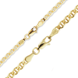 Finished Mariner Curb Anklet in 18K Yellow Gold (2.60 mm - 3.70 mm)