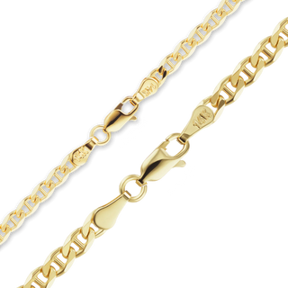 Finished Mariner Curb Necklace in 18K Yellow Gold (2.60 mm - 3.70 mm)