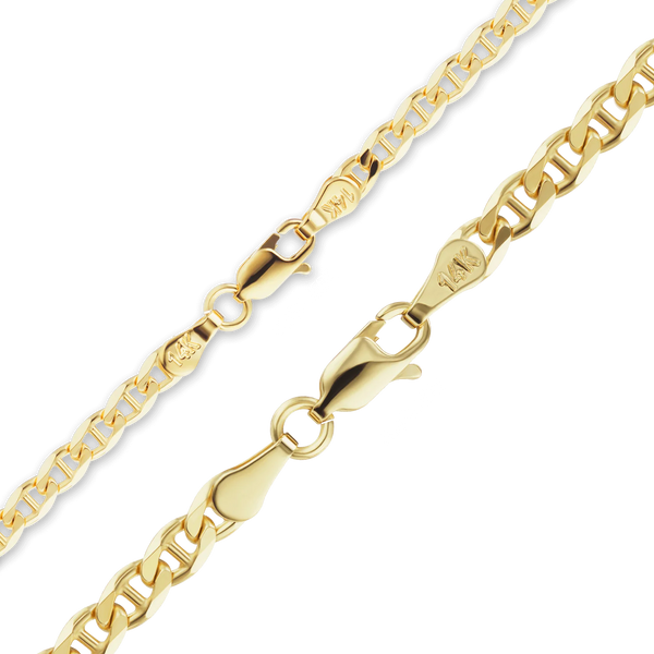 Finished Mariner Curb Necklace in 18K Yellow Gold (2.60 mm - 3.70 mm)