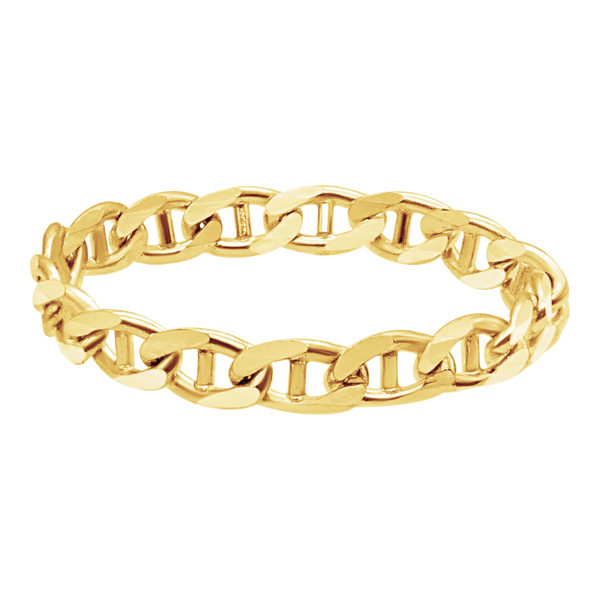 Mariner Chain Ring in 14K Yellow Gold (Sizes 4-12) (2.2 mm - 3.7 mm)