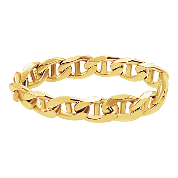 Mariner Chain Ring in 14K Yellow Gold (Sizes 4-12) (2.2 mm - 3.7 mm)